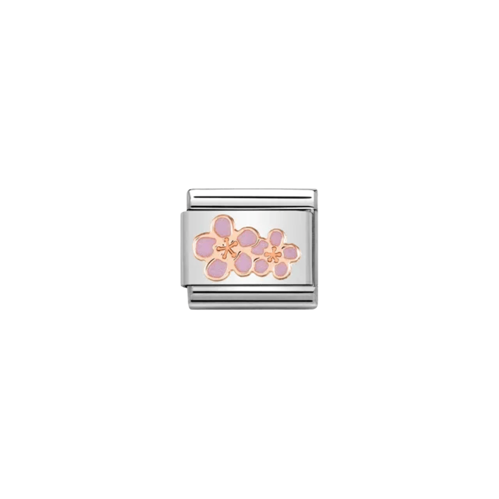 CHM Classic Enamel and Rose Gold Pink Peach Blossom Composable Link