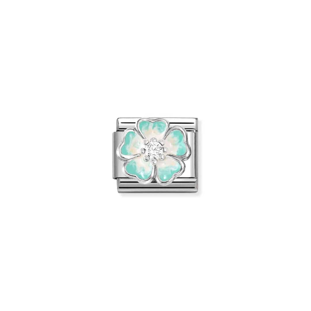 CHM Classic Green & White Shaded Flower Composable Link