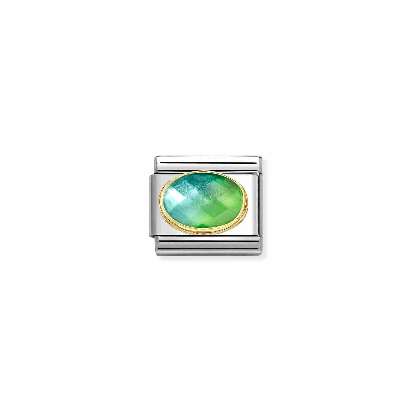 CHM Classic Oval Faceted Blue & Green Stone Composable Link