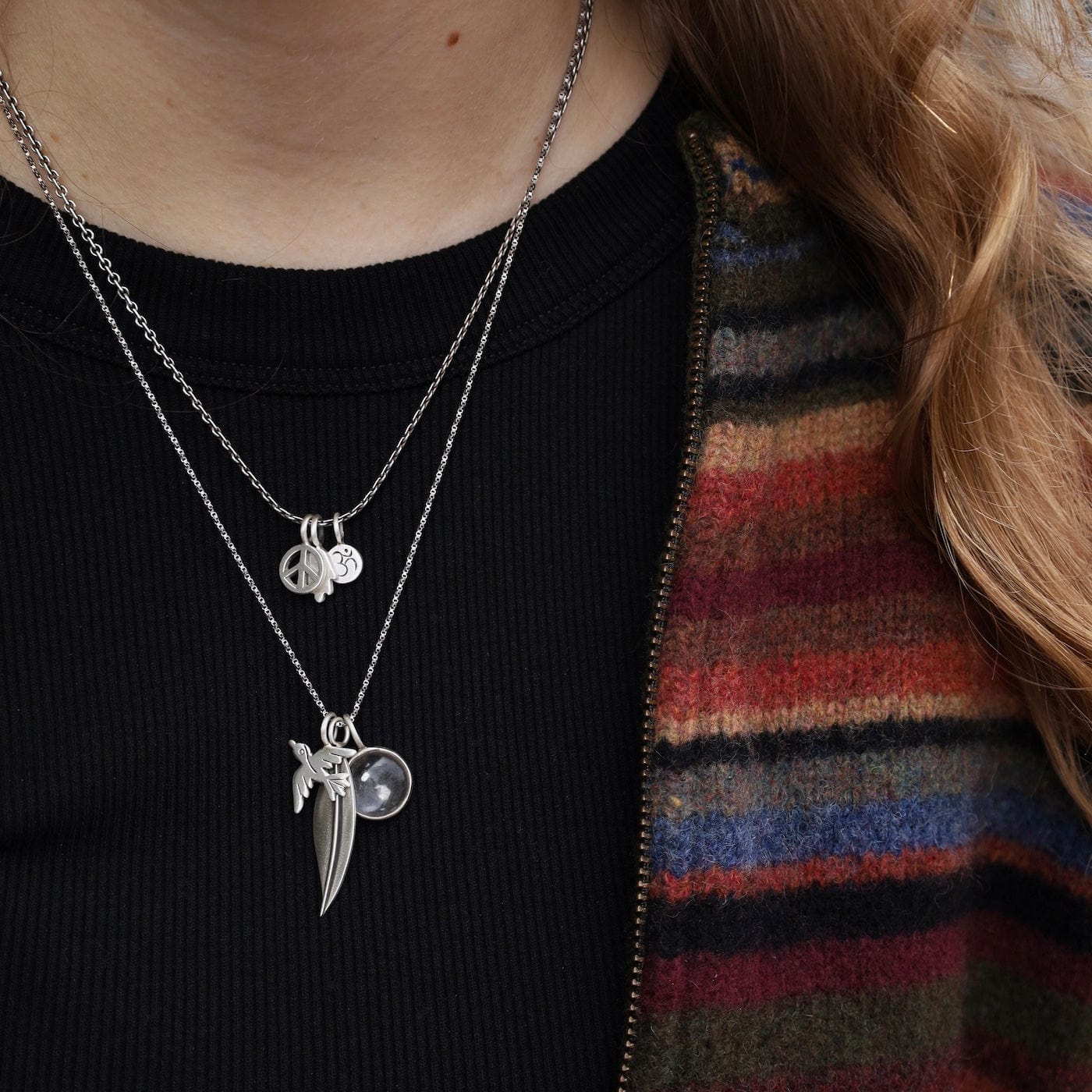 CHM Clear Quartz Cabachon Charm