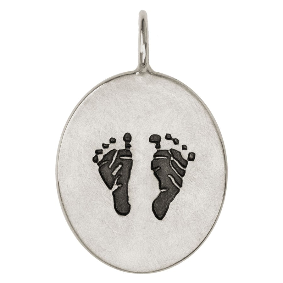 CHM Custom Baby Feet & Stats Oval Charm