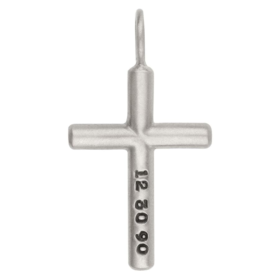 CHM Custom Order Silver Date Cross Charm