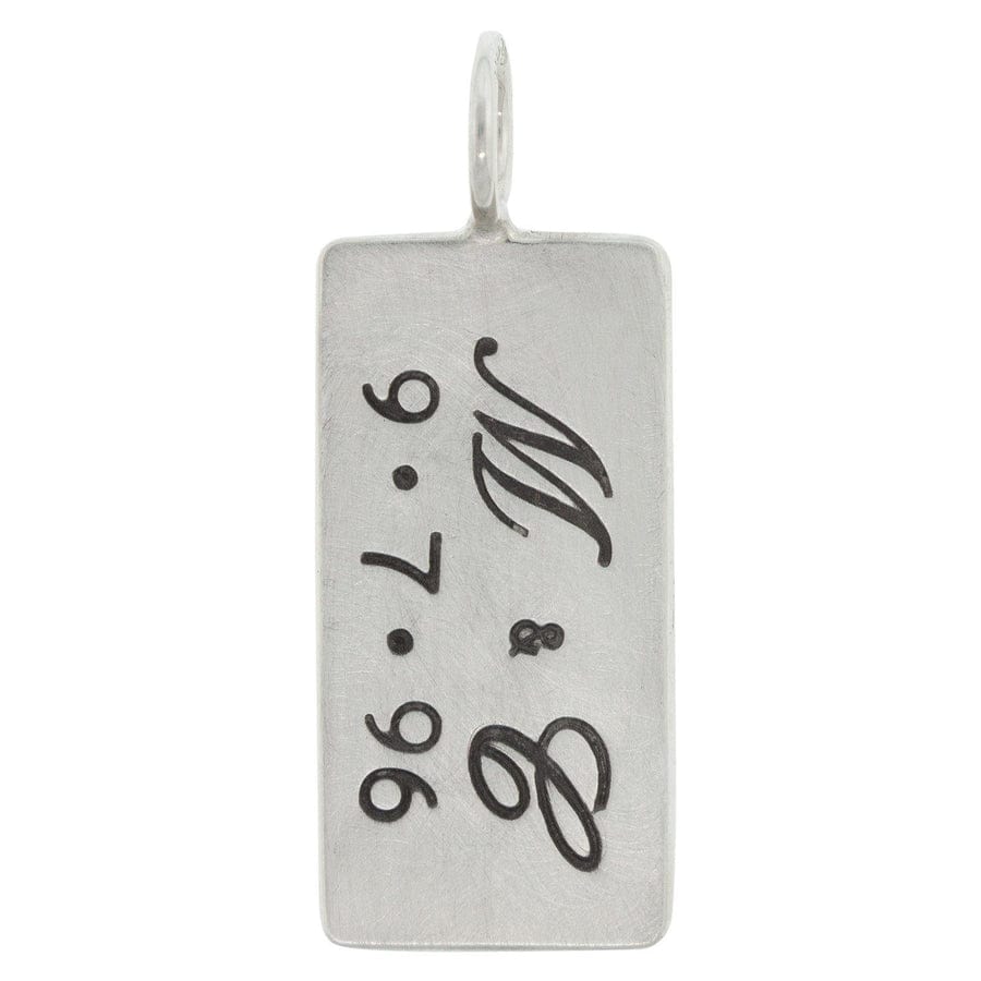 CHM Custom Order Silver Double Initial & Date ID Tag Charm