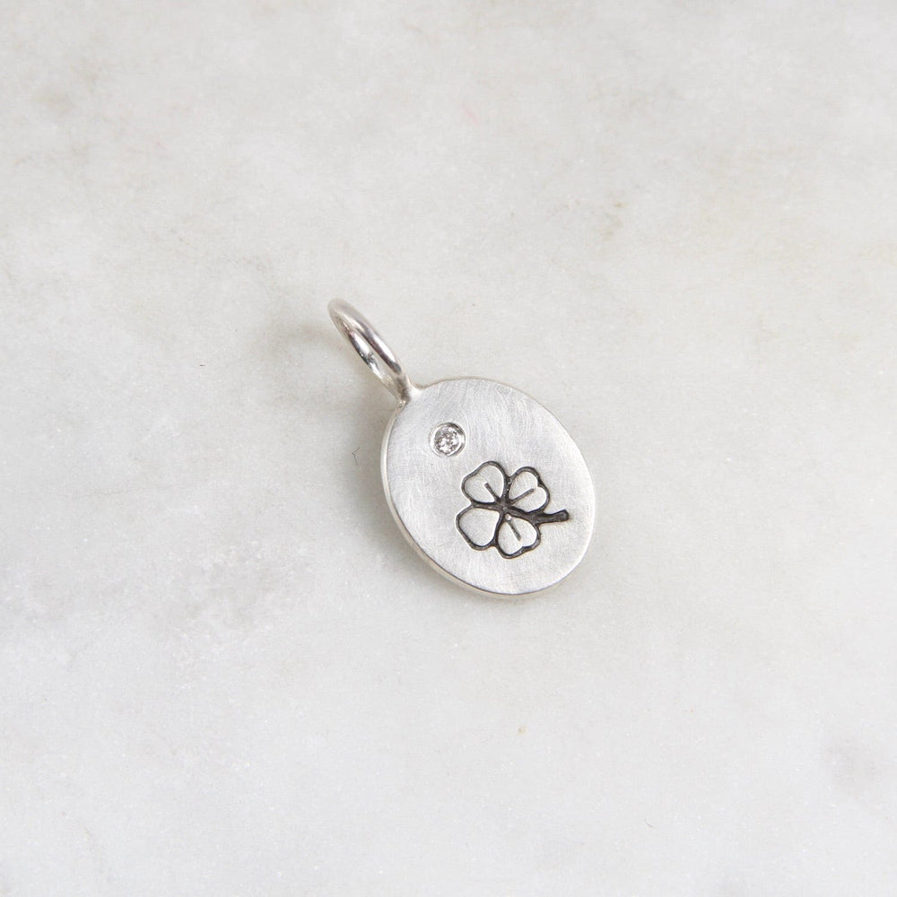 
                  
                    CHM Four Leaf Clover & Diamond Mini Silver Oval Charm
                  
                