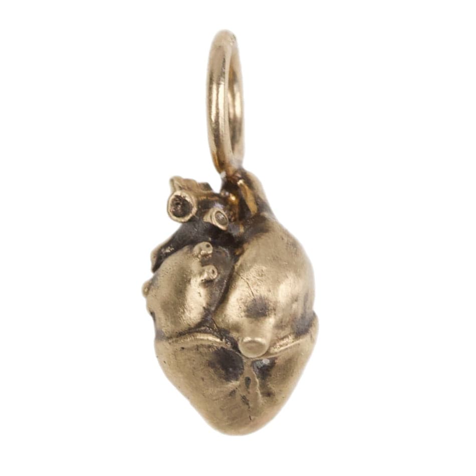 CHM Gold Patina Anatomical Heart Charm