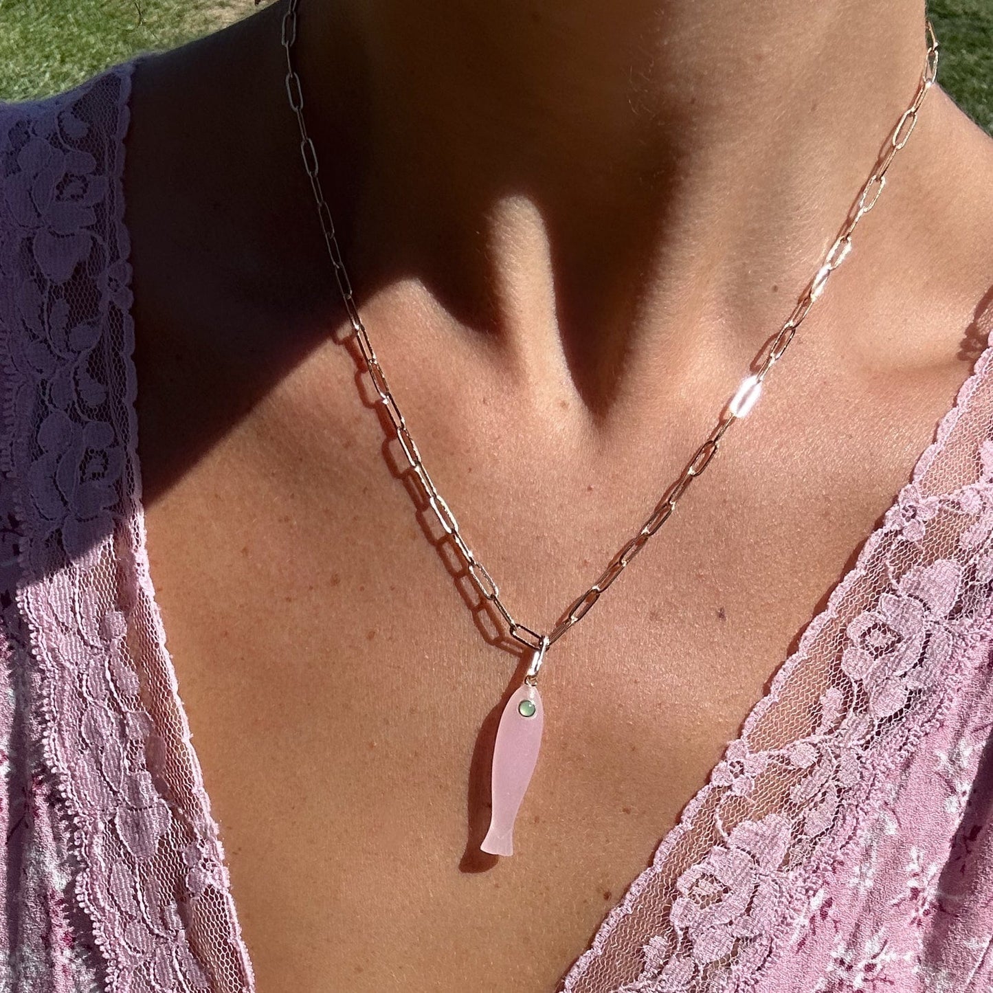 CHM-GPL Fortuna Pink Jade Charm