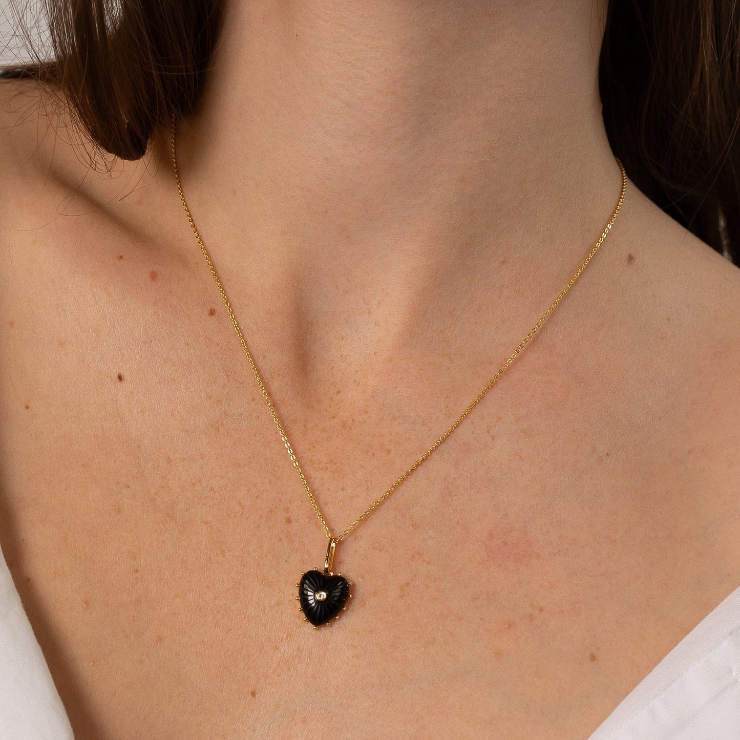 CHM-GPL Isabel Onyx Heart Charm