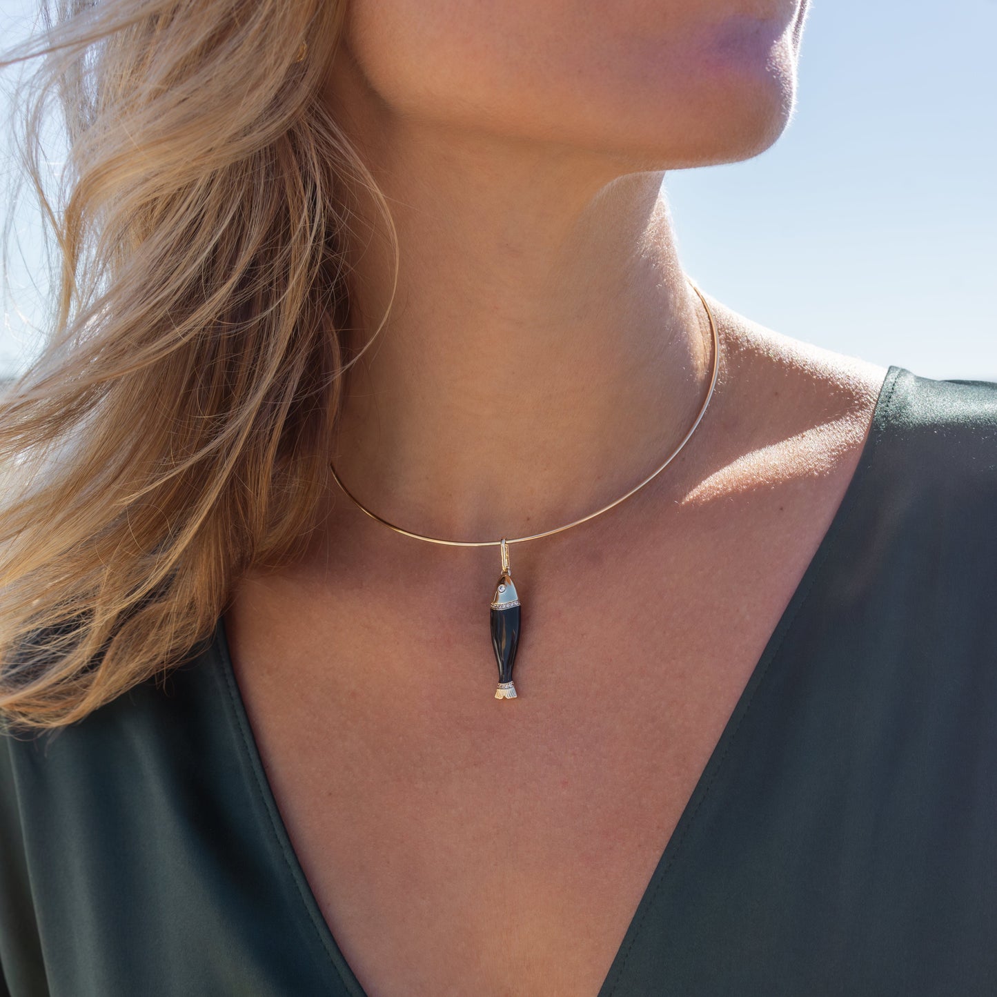 CHM-GPL Marin Black Enamel Charm