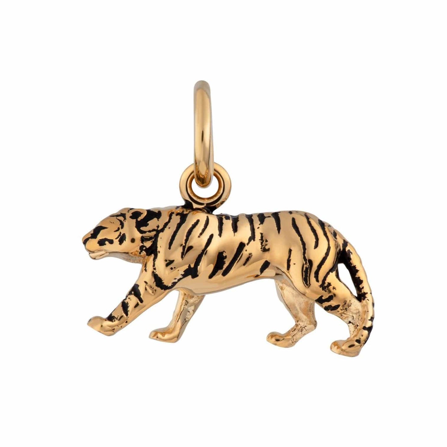 CHM-GPL Tiger Charm - 18k Gold Plated Sterling Silver