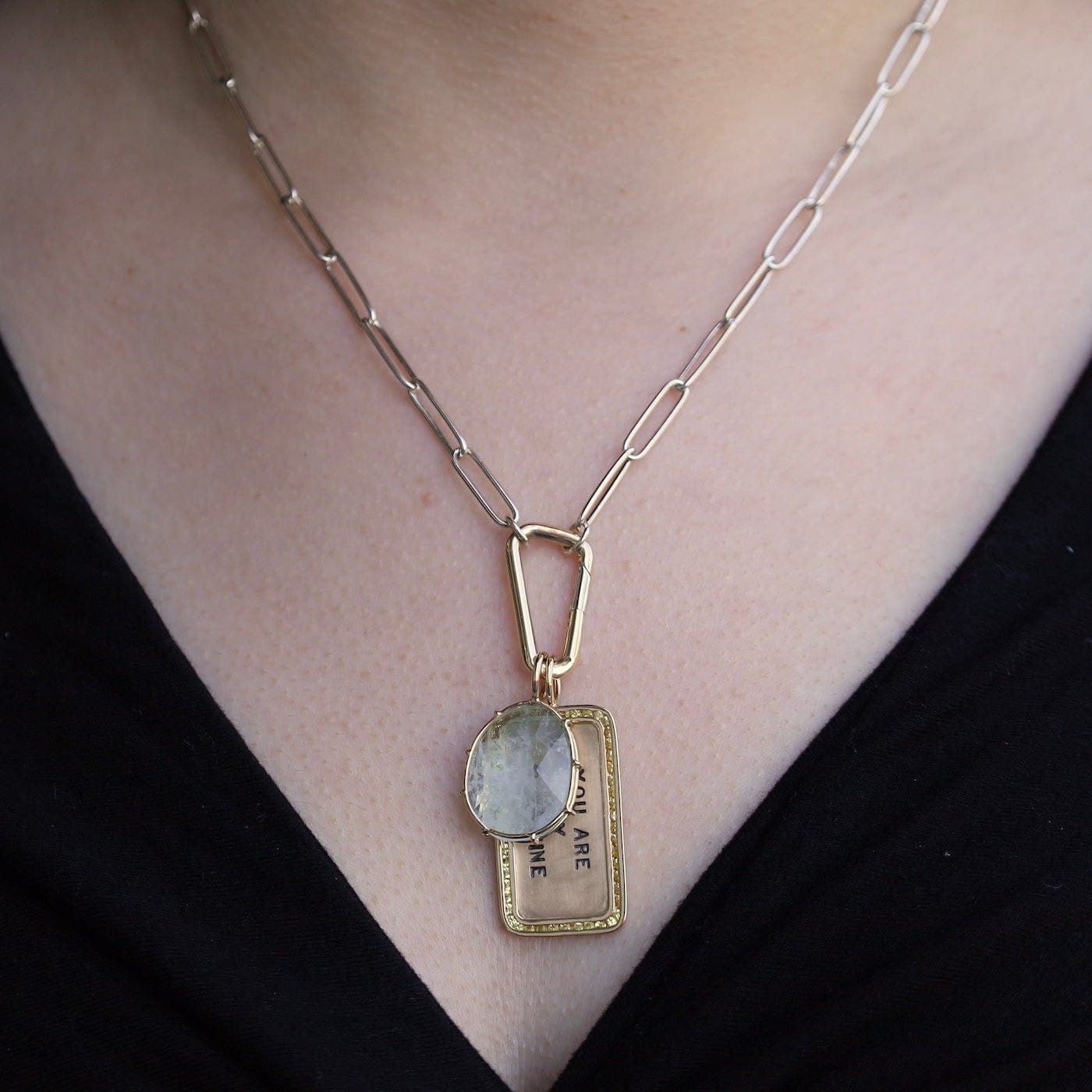 CHM Harriet Stone Medium Aquamarine Pendant Charm