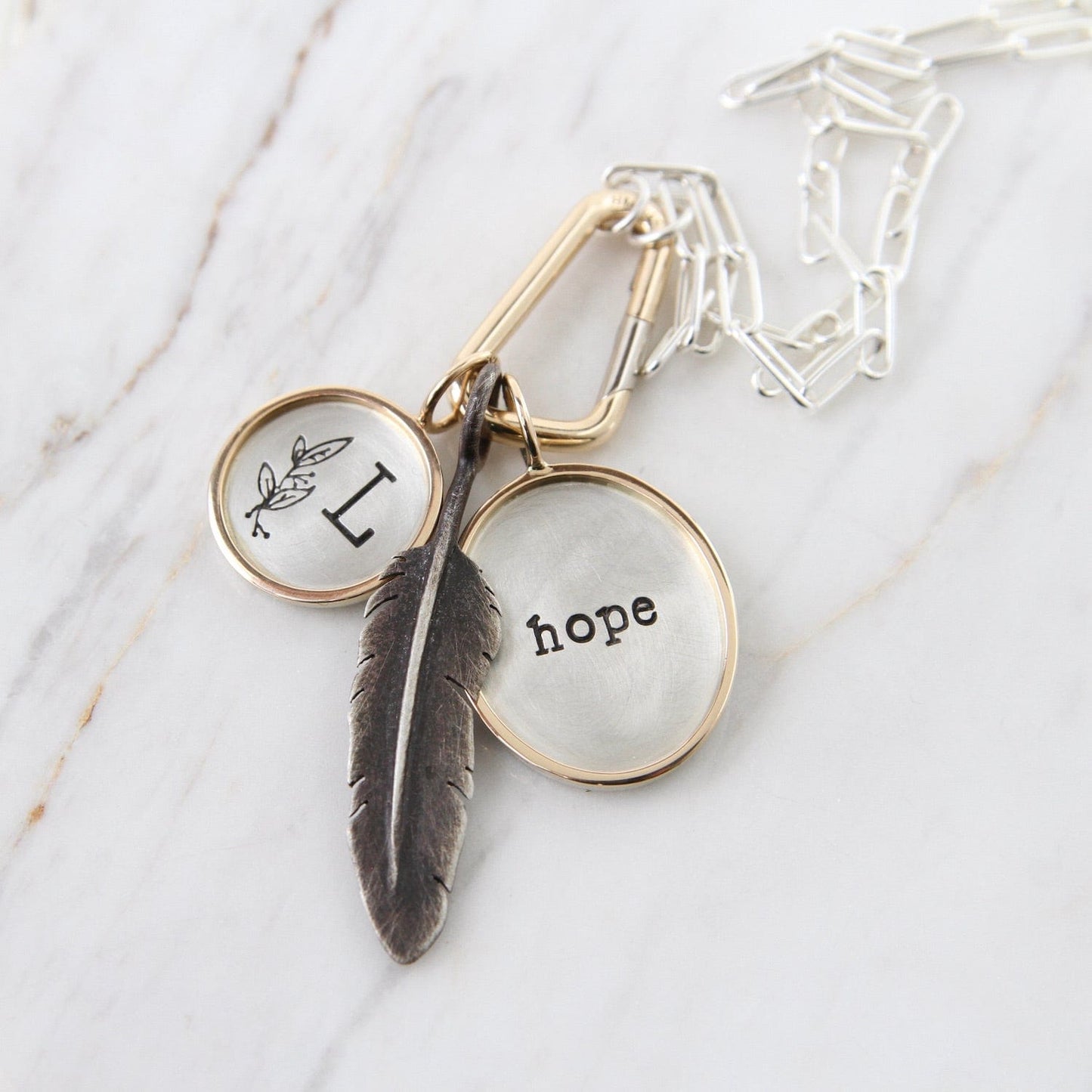 CHM "hope" Sterling Silver and 14K Gold Charm