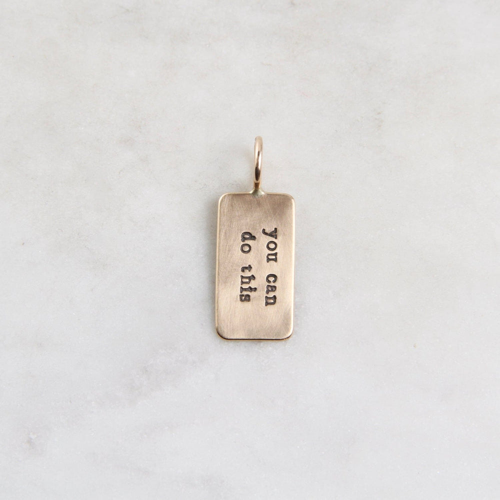 CHM "just breathe" & "you can do this" 14K Gold Charm