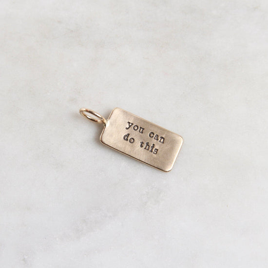 CHM "just breathe" & "you can do this" 14K Gold Charm