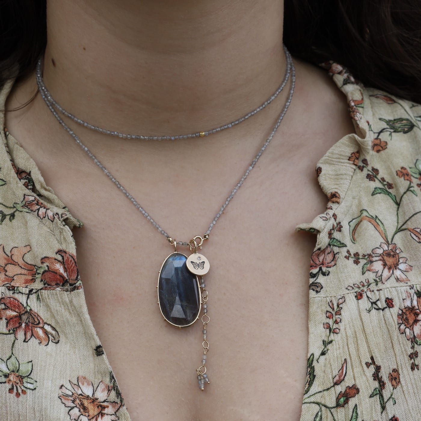 CHM Large Labradorite Harriet Stone Pendant Charm