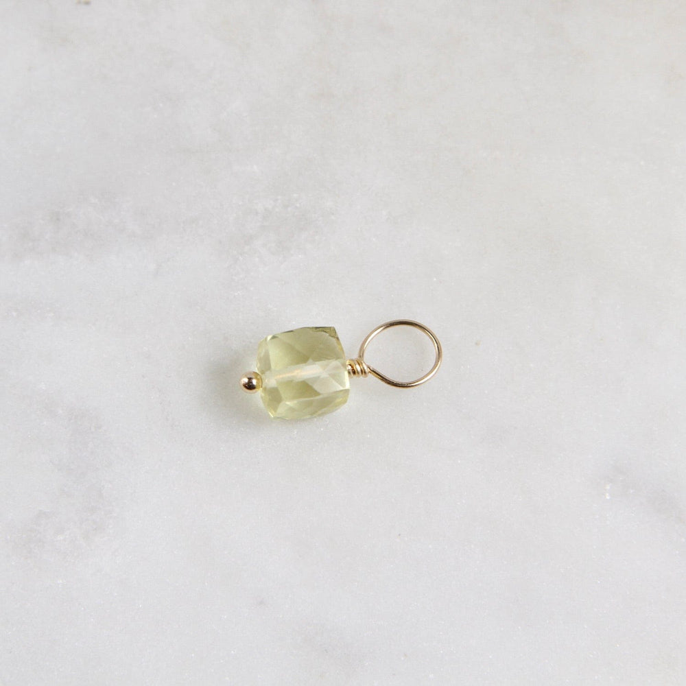 
                      
                        CHM Lemon Citrine - Cubed Faceted Gemstone Charm
                      
                    