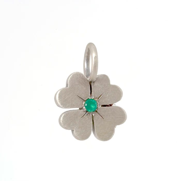 CHM Lucky Shamrock Charm with Green Onyx Center