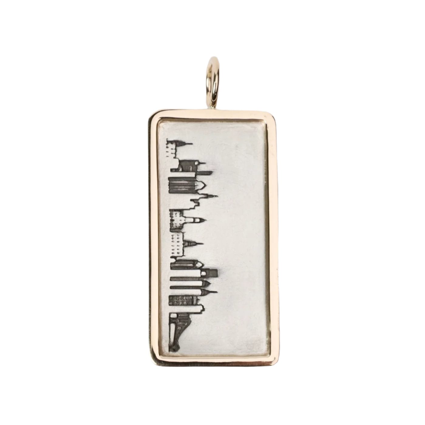 CHM Medium Silver ID Tag Philadelphia Skyline - no dia