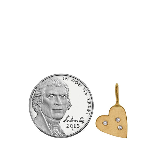CHM Mini Gold Heart 1.5mm White Diamond