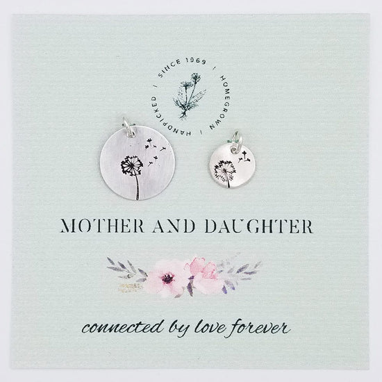 CHM Mother Daughter dandelion puff necklace