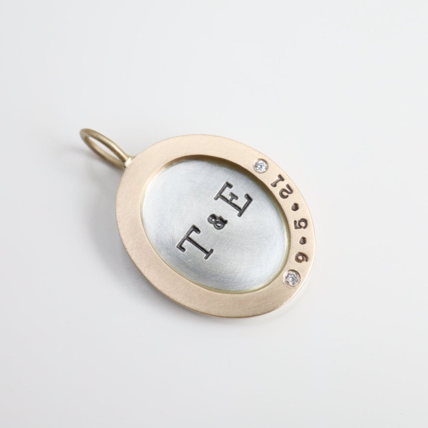 CHM Personalized Double Initial & Date Oval Charm