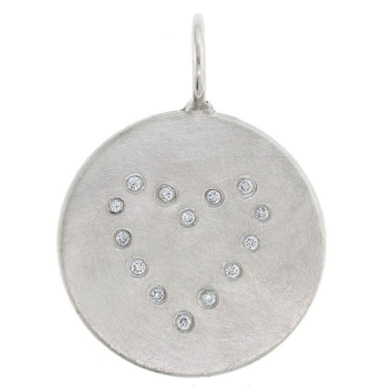 
                      
                        CHM Round Silver Charm with 14 Diamonds in Heart Shape
                      
                    