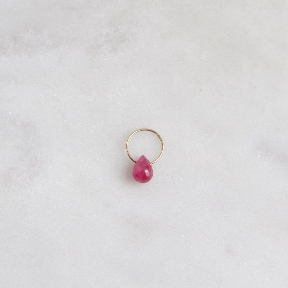 
                      
                        CHM Ruby -  High Faceted Drop Gemstone Charm
                      
                    