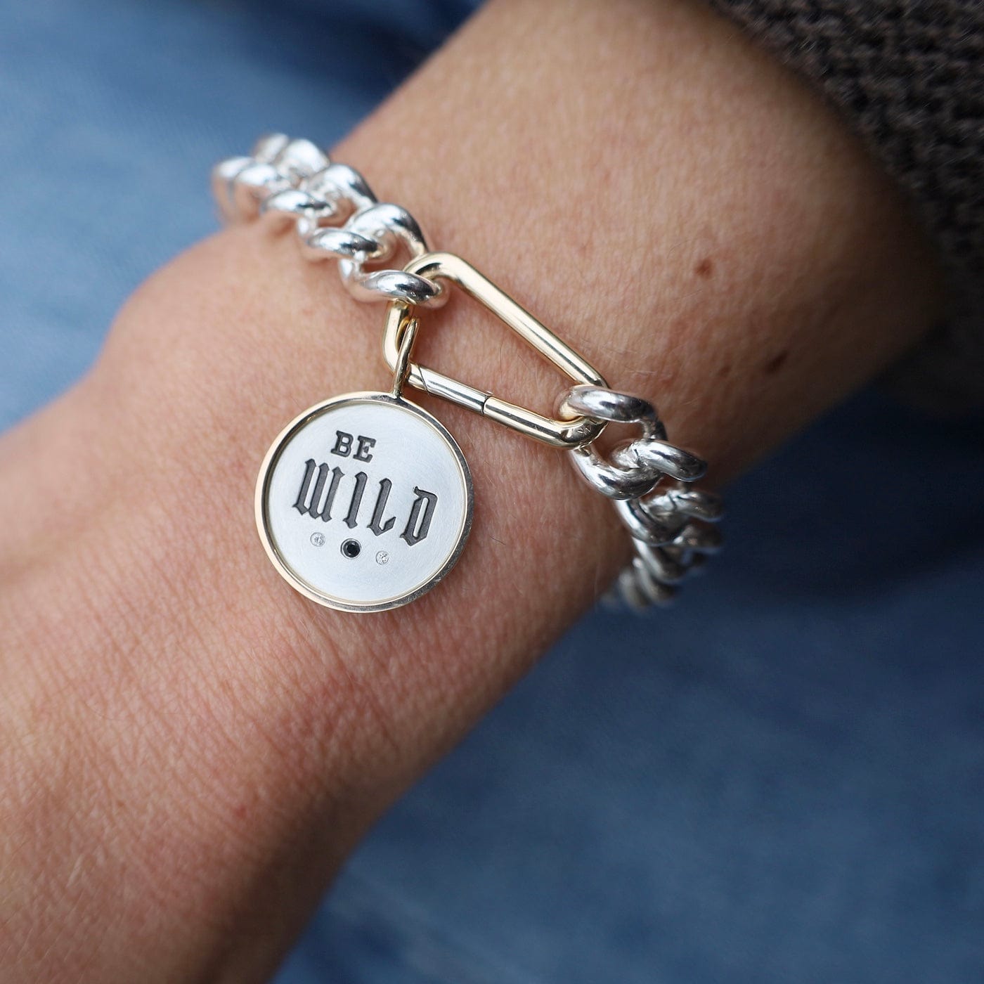 CHM Silver & Gold Be Wild Round Charm