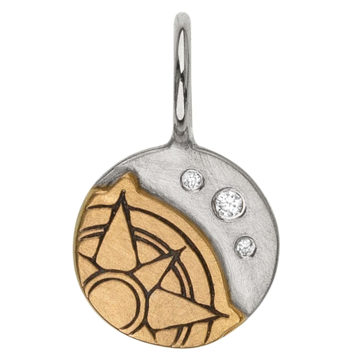 CHM Silver & Gold Compass Round Charm