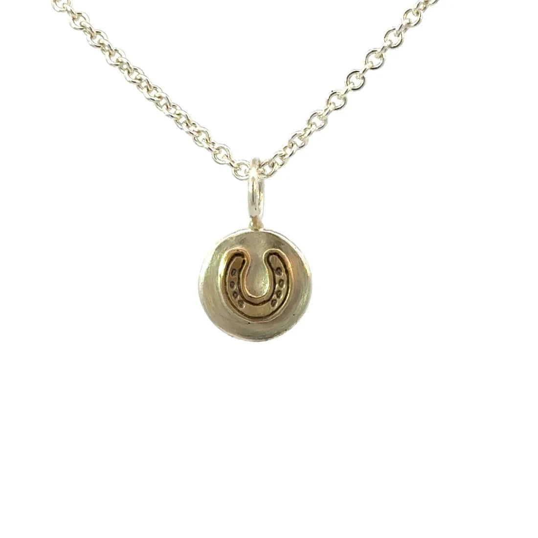 CHM Silver Horseshoe Round Charm