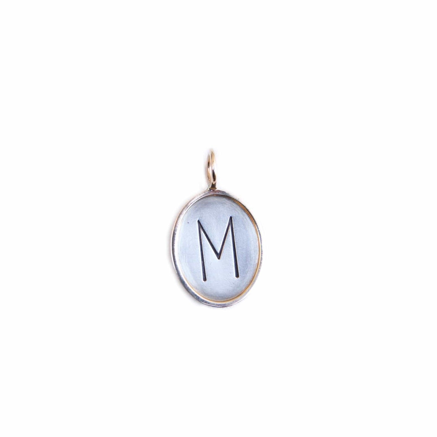 CHM Silver "M" Oval Charm with 14K Gold Frame
