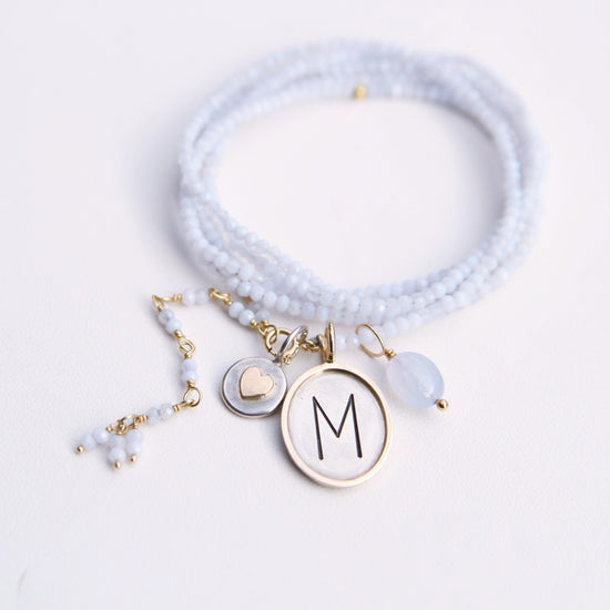 CHM Silver "M" Oval Charm with 14K Gold Frame