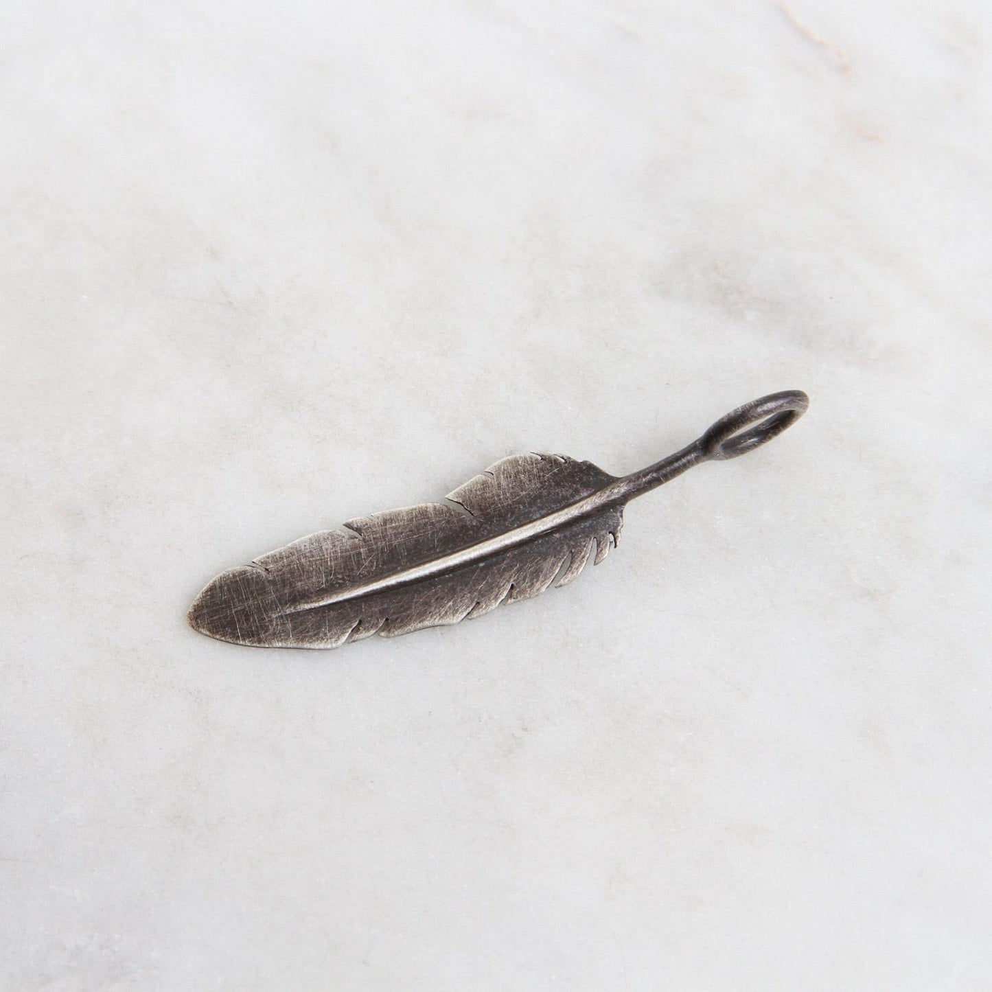 CHM Silver Sculptural Feather Charm
