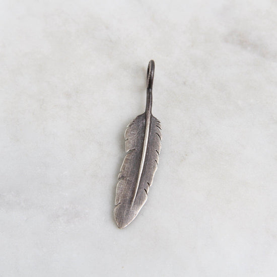 CHM Silver Sculptural Feather Charm