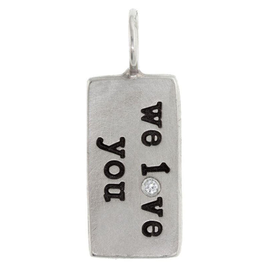CHM Silver "We Love You" ID Tag with Diamond