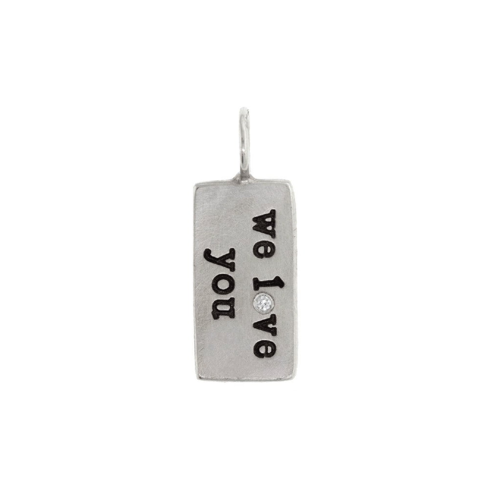 CHM Silver "We Love You" ID Tag with Diamond