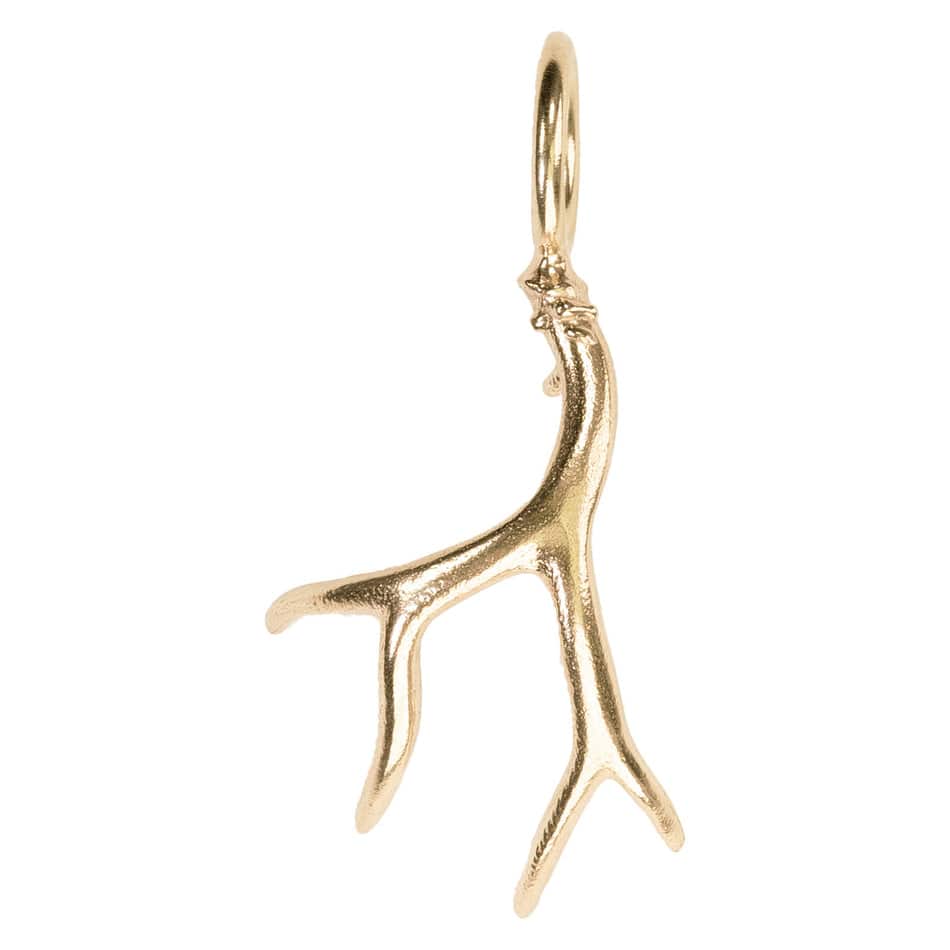 CHM Small Gold Polished Antler Sculptural Charm