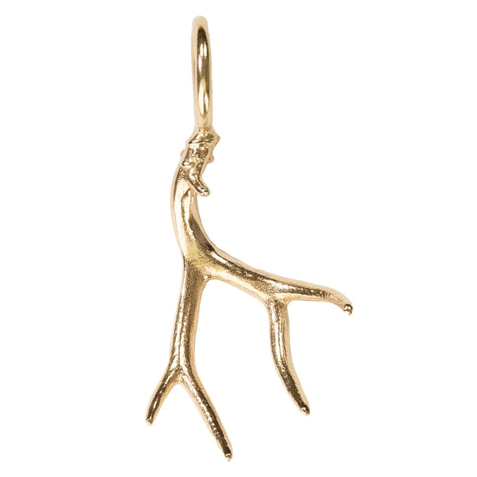 CHM Small Gold Polished Antler Sculptural Charm