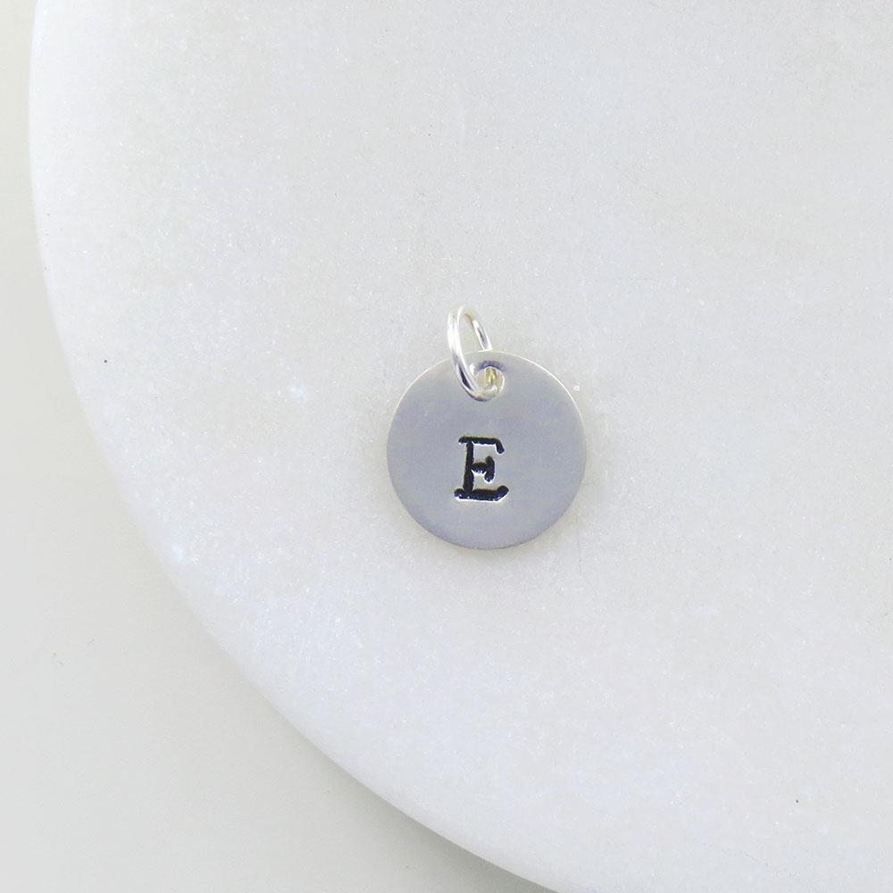 CHM Small Sterling Silver Hand Stamped Letter Charm