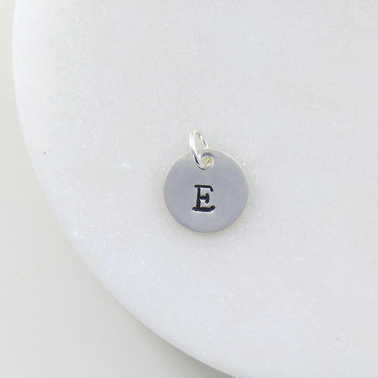 Initially Your's White Chalcedony Bracelet with Letter E Sterling Silver Charm