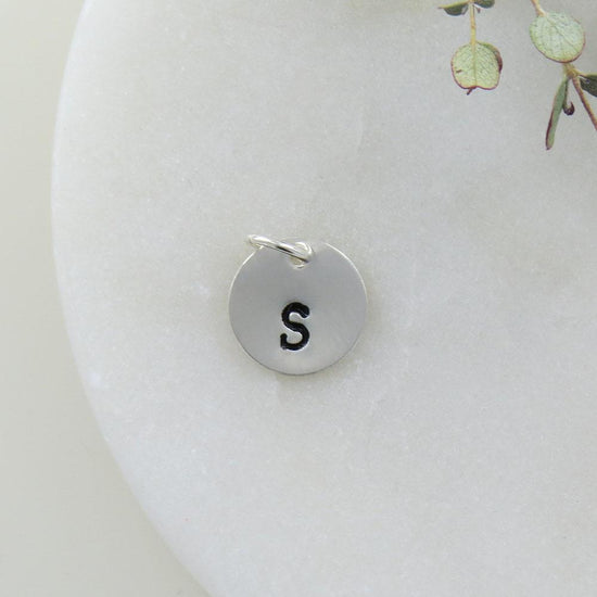 CHM Small Sterling Silver Hand Stamped Letter Charm