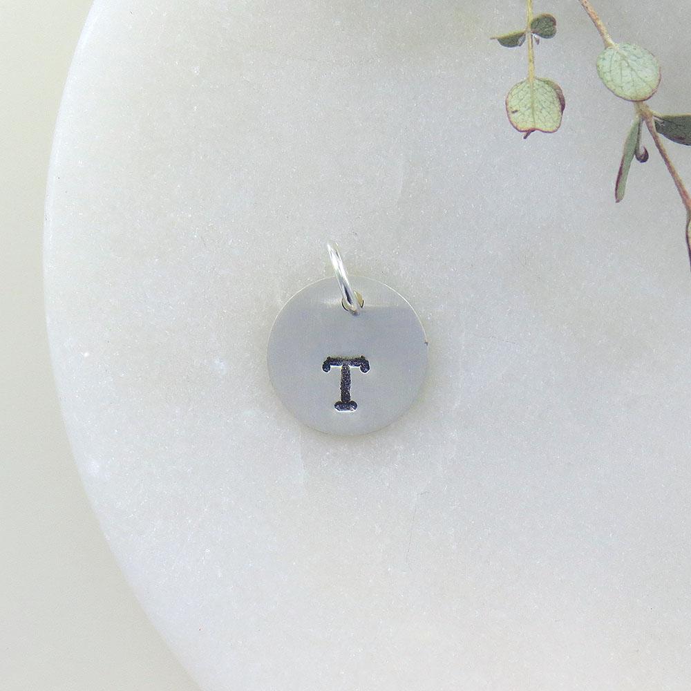 
                  
                    CHM Small Sterling Silver Hand Stamped Letter Charm
                  
                