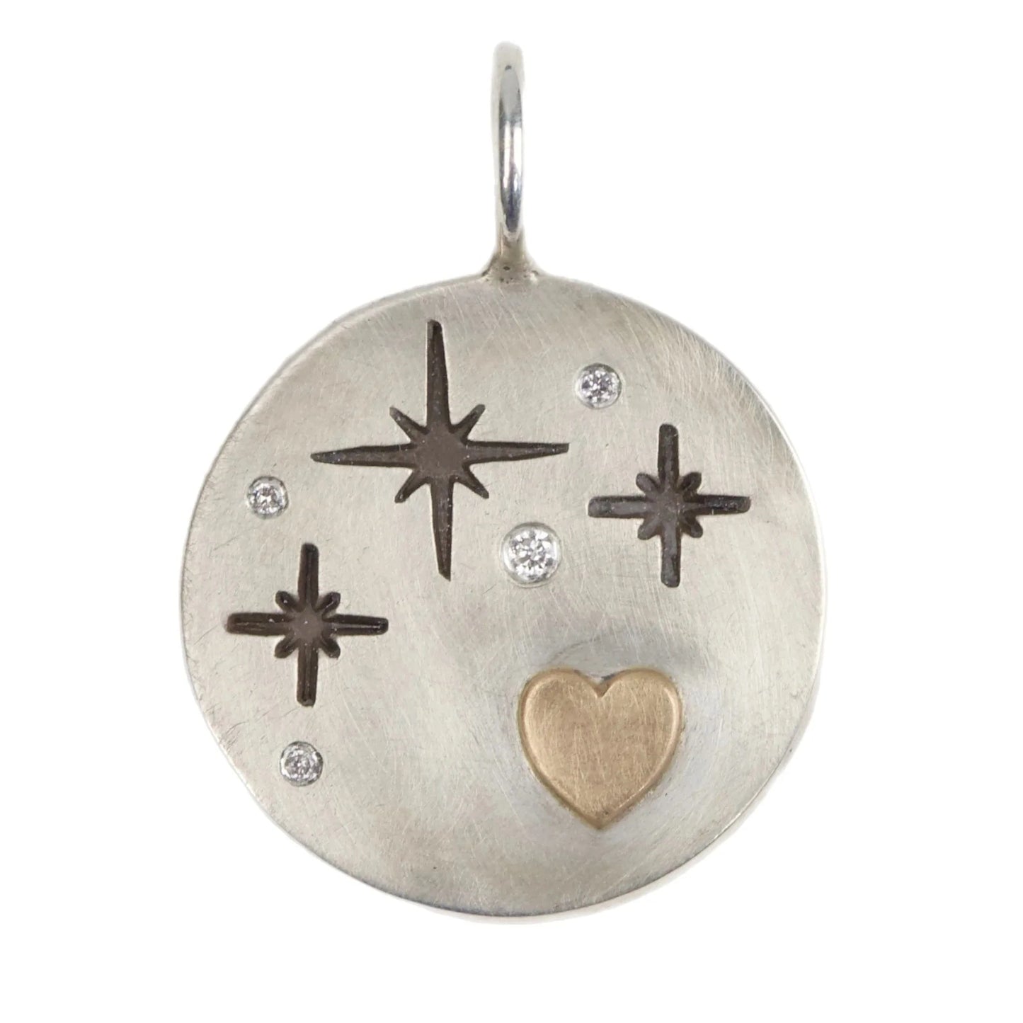 CHM Starburst Heart Round Charm