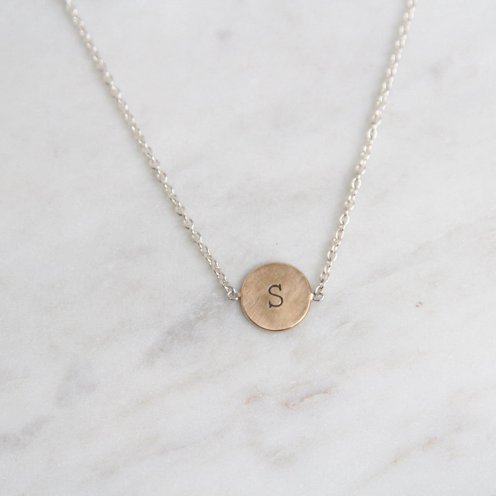 
                  
                    CHM Sterling Silver Necklace with 14k Gold Initial Disc
                  
                