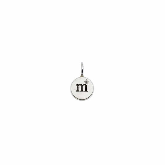 CHM Sterling Silver Single Letter Charm with Diamond