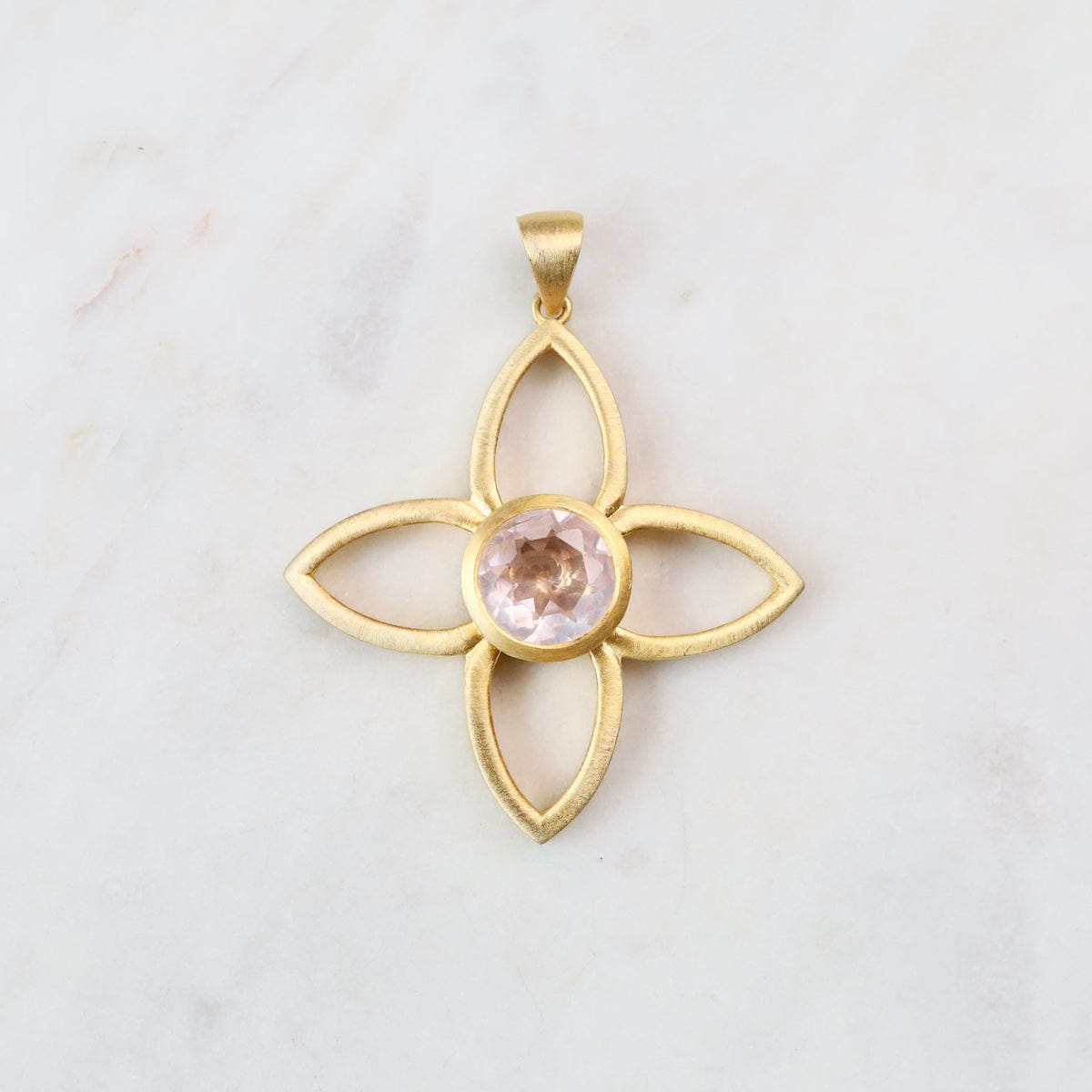 CHM-VRM Joy Flower Rose Quartz Pendant