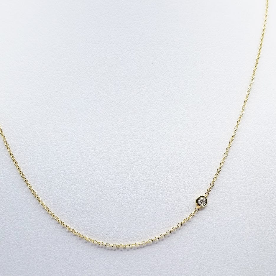 Load image into Gallery viewer, CHN-14K 14K GOLD DELICATE CABLE CHAIN WITH 3pt DIAMOND

