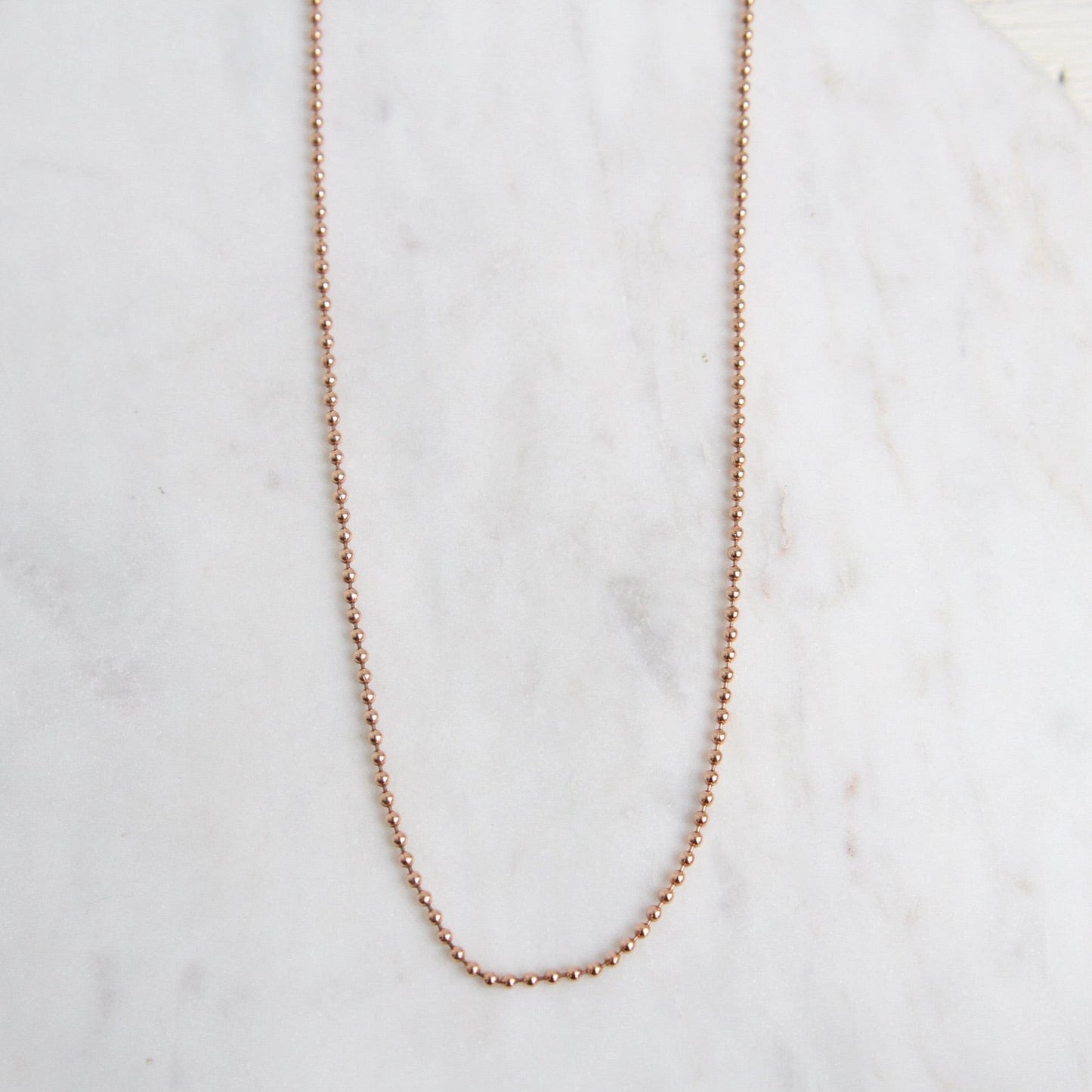 CHN-14K 14K Rose Gold Ball Chain