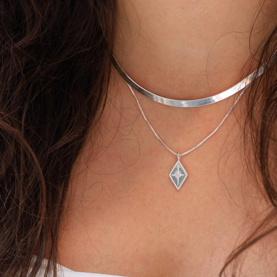 1168 - 5.4mm Sterling Silver Herringbone Necklace – Elizabeth Sarah  Collections