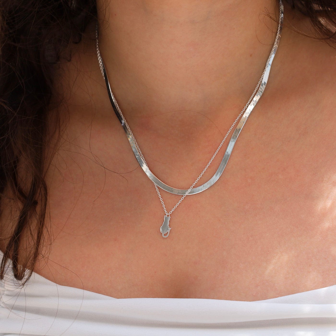 1167 - 4.2mm Sterling Silver Herringbone Necklace – Elizabeth Sarah  Collections