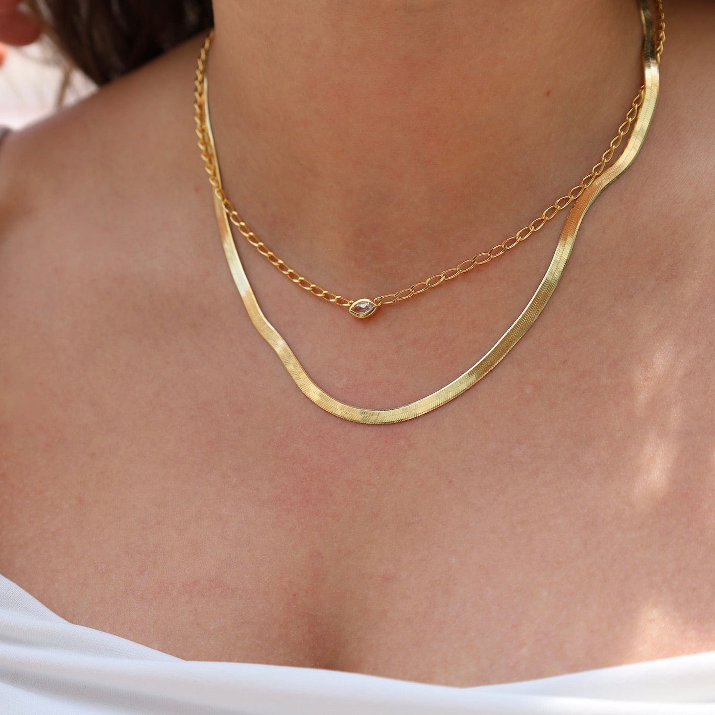 CHN-GPL 18" Gold Plated Herringbone Chain